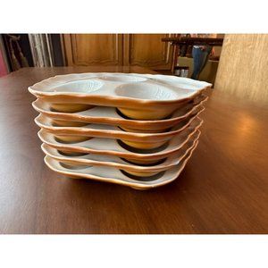 Luzifer Bauscher Weiden Escargot Serving Dish Set of 6 White Porcelain German Vt